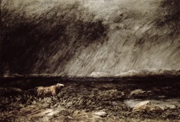 De uitdaging op de heide, nabij Bettws-y-Coed, Noord-Wales, 1853